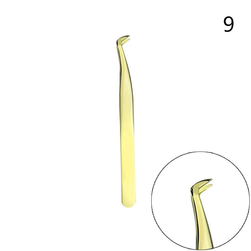 Anti-Slip Stainless Steel Lash Extension Tweezers Curved Tip Straight High Precision for Nail Art Makeup Beauty Tools