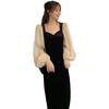 Women's 2023 Spring/Autumn Black French Retro Velvet Dress
