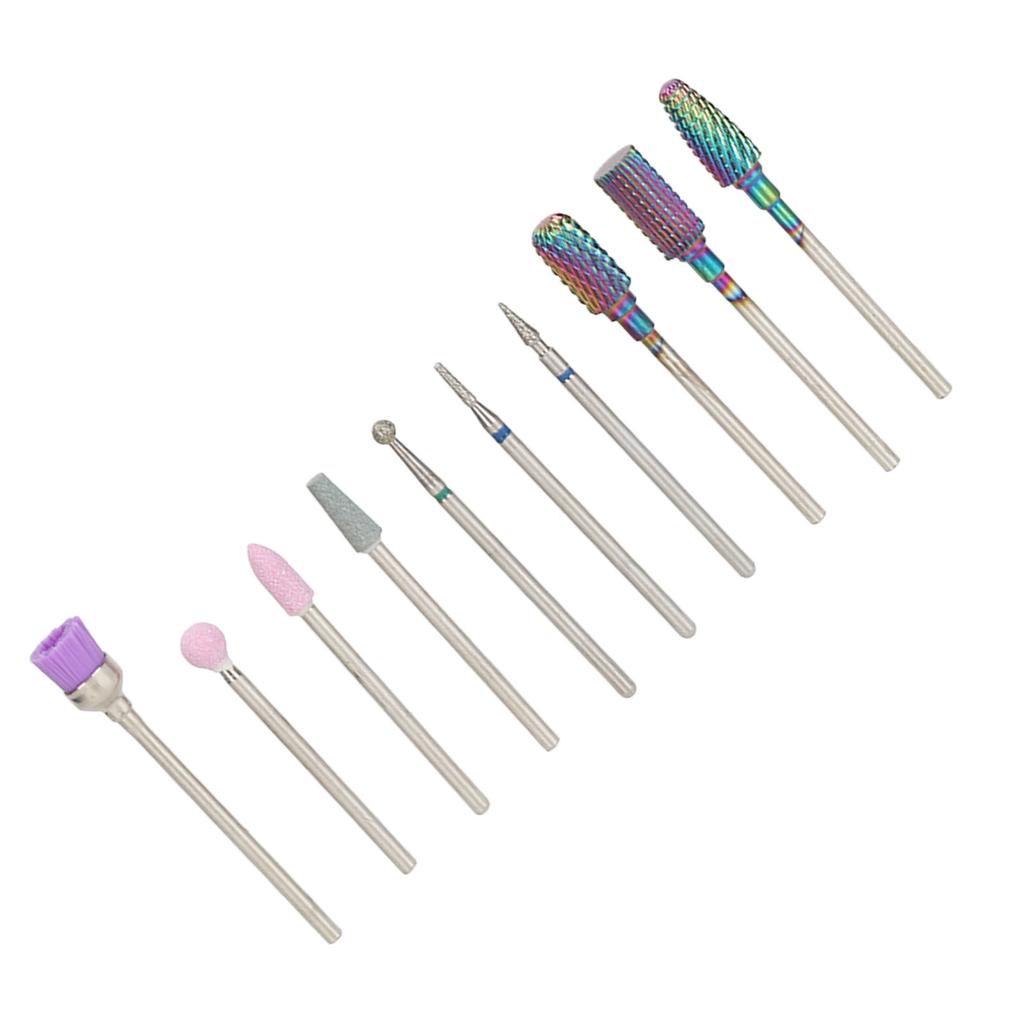 Nail Drill Bits Set Tungsten Steel Nail Art Grinding Head Dead Skin Removal Manicure Polishing Tool