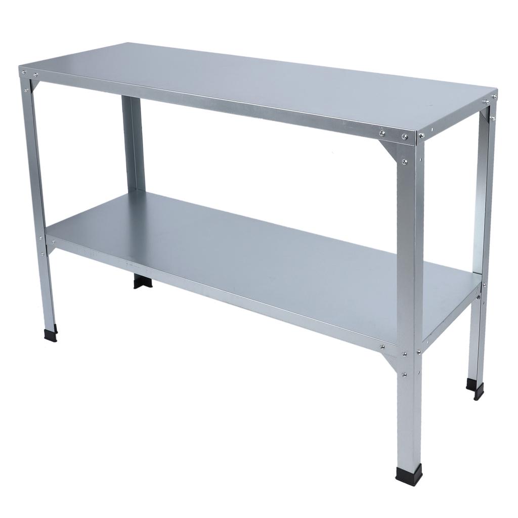 Metal Potting Bench 120KG Load Bearing Galvanized Iron Double Layers Greenhouse Potting Table with
