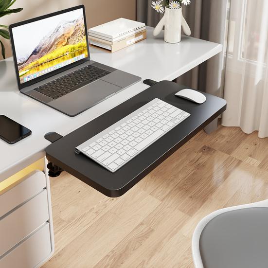Bordforlengerplate med justerbar klemme Sammenleggbar Universell Hjemmekontor Databord Tastaturholder Armstøtte Bordforlengerplate