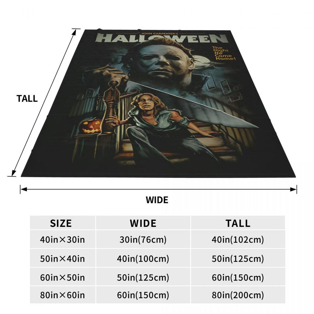 Halloween Michael Myers Coral Fleece Plush Throw Blanket Horror Movie Blankets for Bedding Outdoor Ultra-Soft Plush Thin Quilt