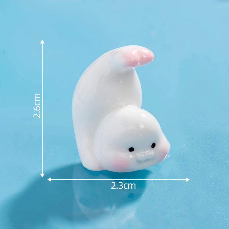 Adorable Resin Seal Miniature Ornament for Desktop Decor Cartoon Cute Seal Ocean Animal Theme Fish Tank Aquarium Mini Figurine