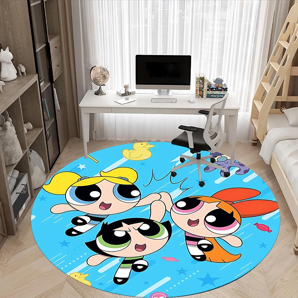Powerpuff Girls Büro Runder Teppich, Unter Bürostühlen Schlafzimmer Wohnzimmer Heimdeko a0908164