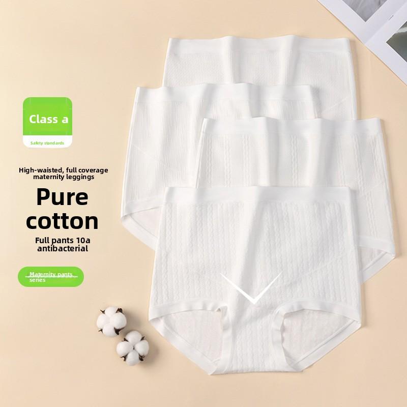 Large Size Female Spring and Autumn 10A Bacteriostatic Cotton Pregnant Women High Waist Belly Triangle Briefs
