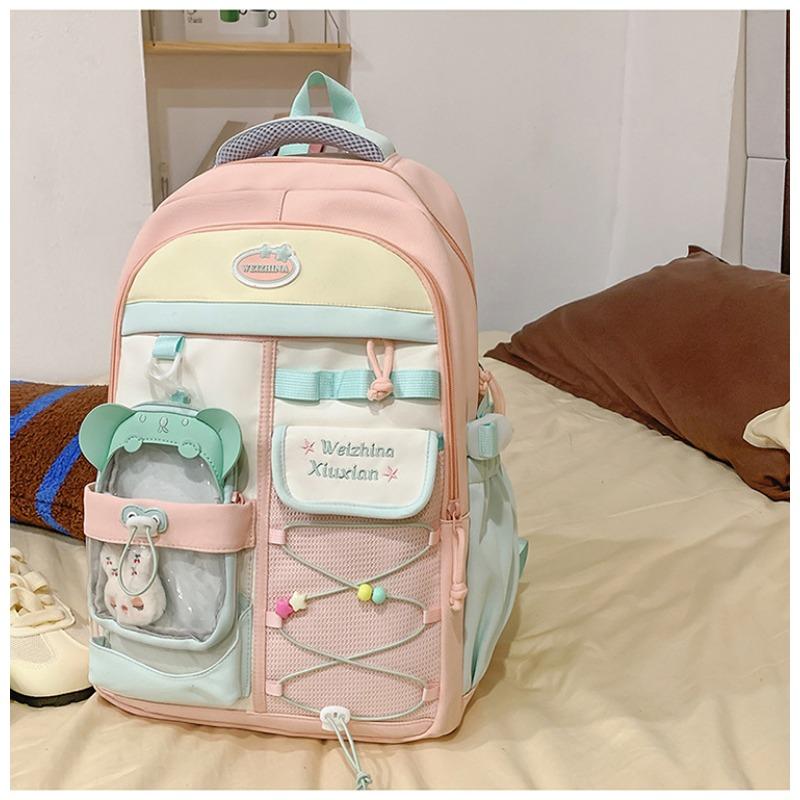 School bag new college style fresh and sweet candy color backpack junior high school students lightweight large capacity backpack