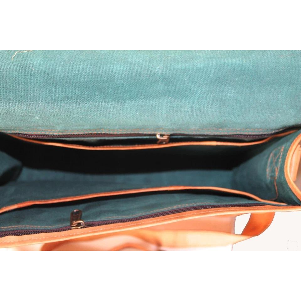 Laptop Bag Men's Genuine Vintage Brown Leather Messenger Shoulder Briefcase Bag