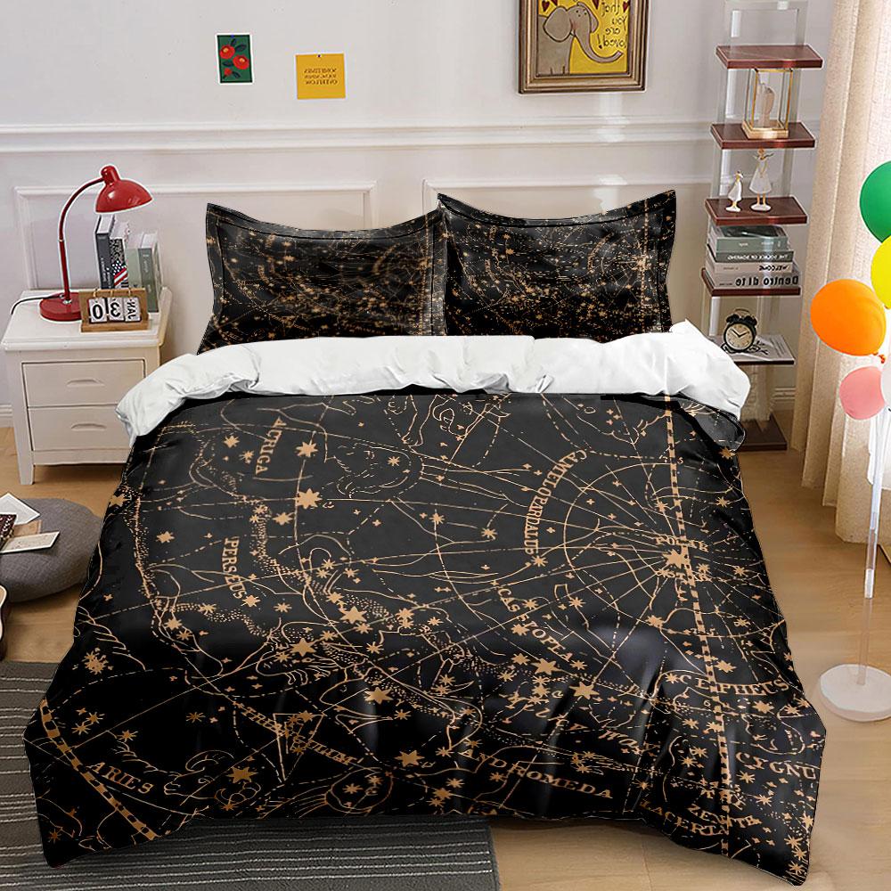 Celestial Star Map Decoration Set Soft Comfortable Duvet Cover Bedding Set Included 1*Duvet Cover & 2*Pillowcases, Gift