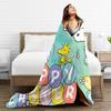 Happy Easter Eggs Snoopys Flannel Throw Blanket Blanket for Bedding Outdoor Ultra-Soft Bedroom Quilt,
