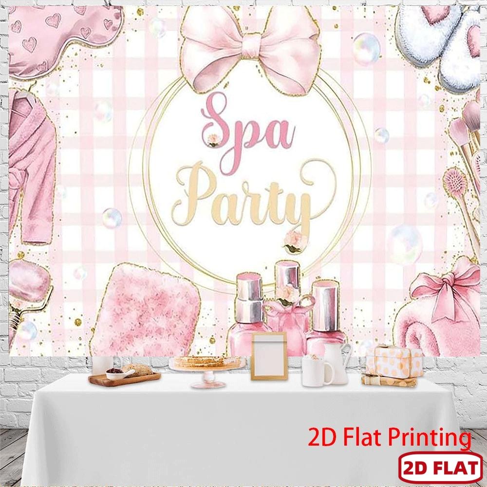 Girl's birthday, wedding and graduation background, suitable for baptism, first communion, spa-themed party decoration