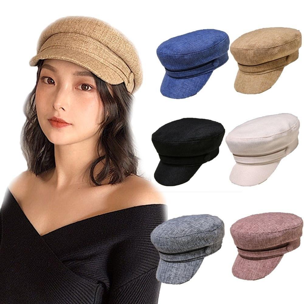 Visor Hats Fashion Octagonal Cap Cotton Linen Navy Hats Vintage Women Berets  Travel