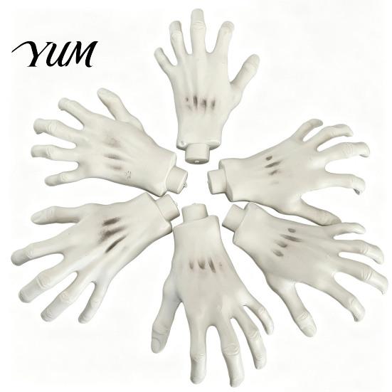 Halloween Scene Setting Props 1 Pair Skeleton Hands, Realistic Plastic Zombie Life Scary Human Hand Prop Size Severed Fake Hands for Terror