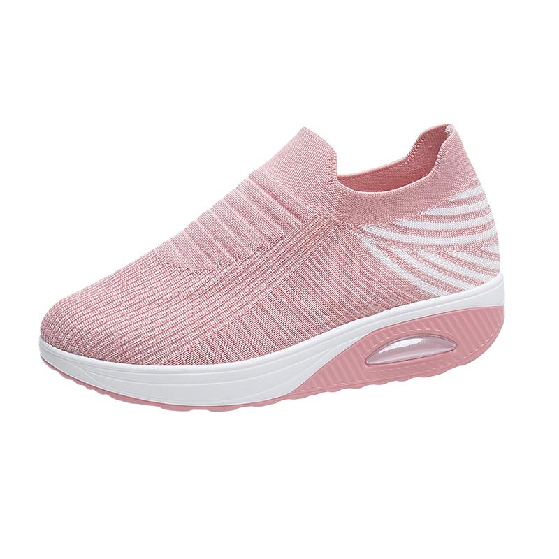 Neue Frauen Dame Woven Stricken Stoff Atmungsaktiv Casual Sport Schuhe Frau Weibliche Rennen Gehen Turnschuhe Schuhe