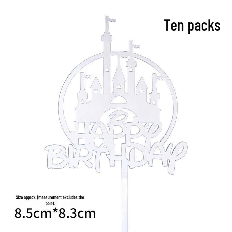 50 Stück Goldene Acryl-Kuchenstecker - Geburtstag, Festival, Muttertagsfeier