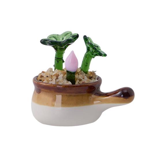 

Миниатюрная стеклянная фигурка цветка Ручная выдувка Мини-украшения-цветы со стеблем для декора мини-вазы Поделки своими руками Подарки на День матери, День рождения розовый