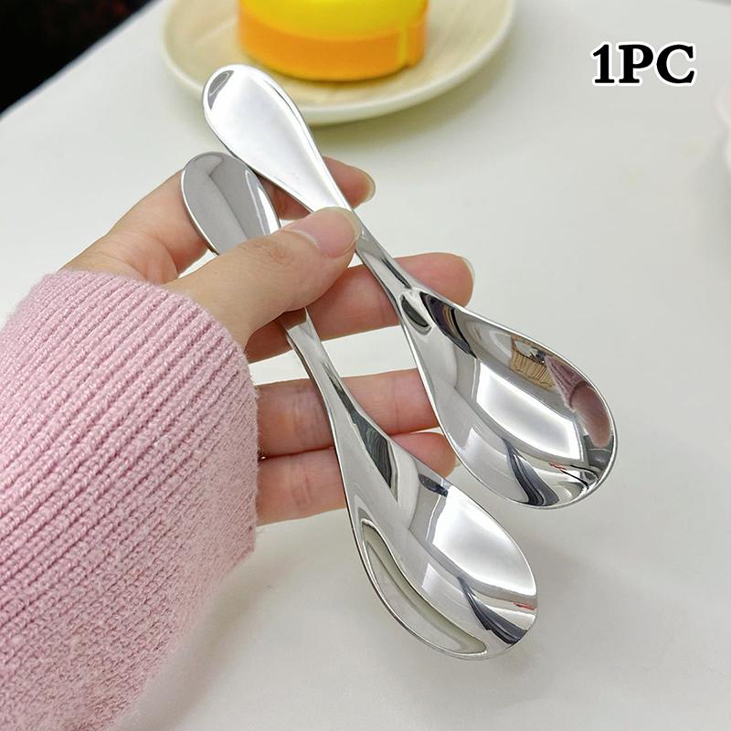 

Круглая ложка из нержавеющей стали, сетка, красная, золотистая, для ужина, с длинной ручкой, десертные ложки для перемешивания, кухонные аксессуары, гаджеты