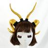 Plastic Resin Bull Horn Headband Halloween Party Cosplay Costume Accessory Unisex U-Shaped Hair Clip