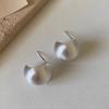 Fashion Gold Color Matte Brushed Hoop Earring for Women Girls Vintage Metal C-shape Circle Round Earrings Jewelry 2025 Trendy