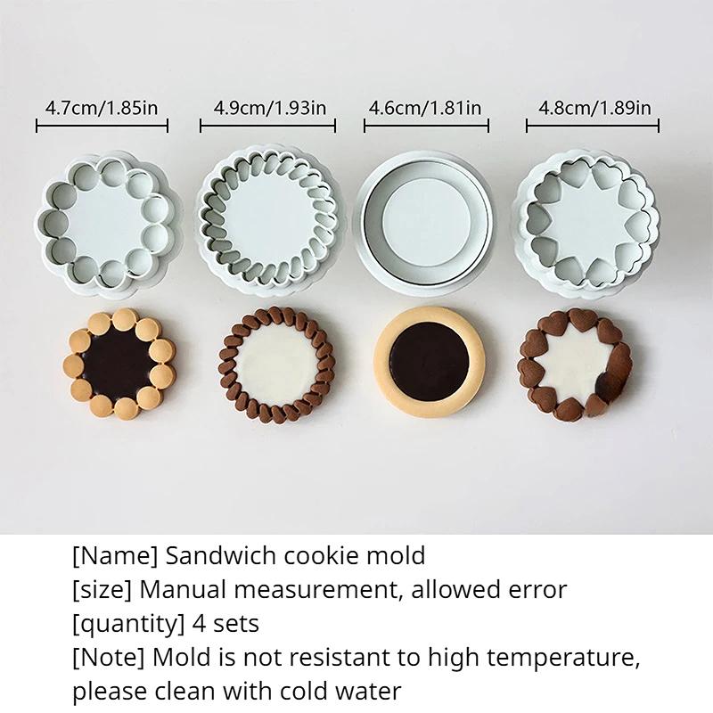 4 Teile/satz Marmelade Sandwich Blumen Cookie Cutter Form Diy 3D Fondant Stempel Keks Formen Kuchen Dekoration Küche Backen Liefert