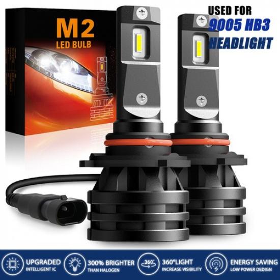 AUXITO LED Lamp High Low Beam HB3 9005 12000LM 6000K White 52W High Power M2 EXV