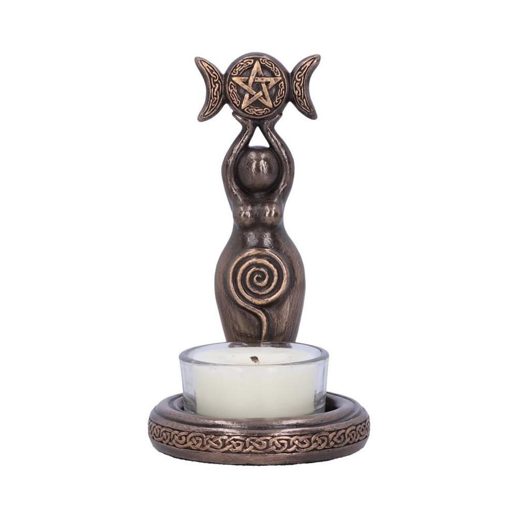 Goddess Triple Stunning Tea Light Candle Holder Unique Resin Decorative Accent Piece