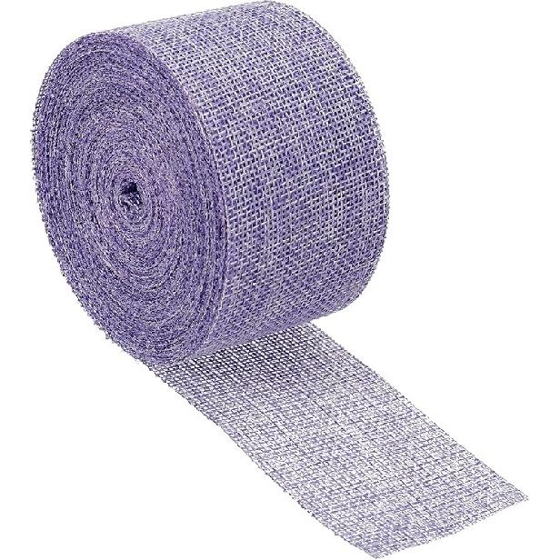 

ПАТИКИЛ 2 дюйма шириной 11 ярдов лента из мешковины, джутовая крафтовая рулонная оберточная для вечеринки, дома, для DIY обертывания, украшения, светло-голубая фиолетовый