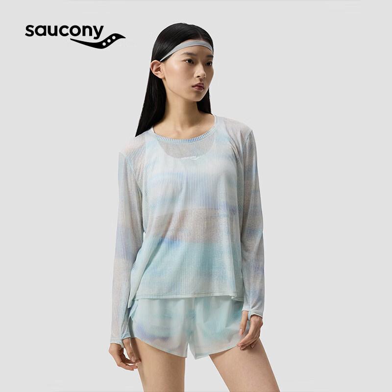 

Saucony Women s Striped Back Slit Knit Top L