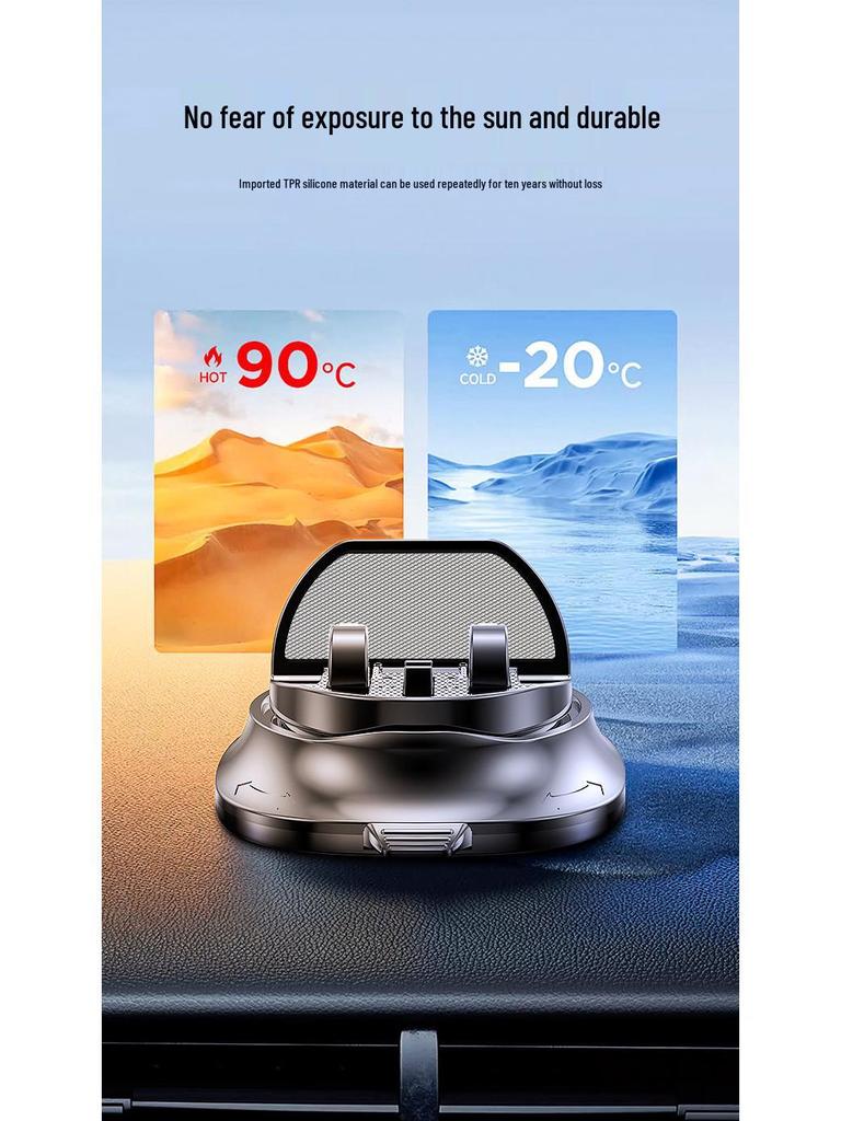 Car Phone Holder & Temporary Parking Number Plate - Rotatable, Non-Slip, Multi-Functional Console Mount
