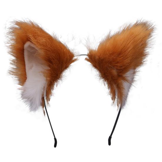 Cats Ears Headband Long Furry Adorable Plush Exquisite Cosplay Party Headpiece for Party