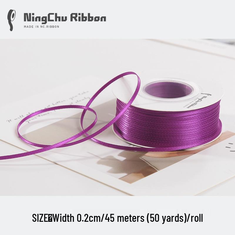 2mm Double-Sided Satin Ribbon Bookmark for Wedding Bows and Gift Wrapping