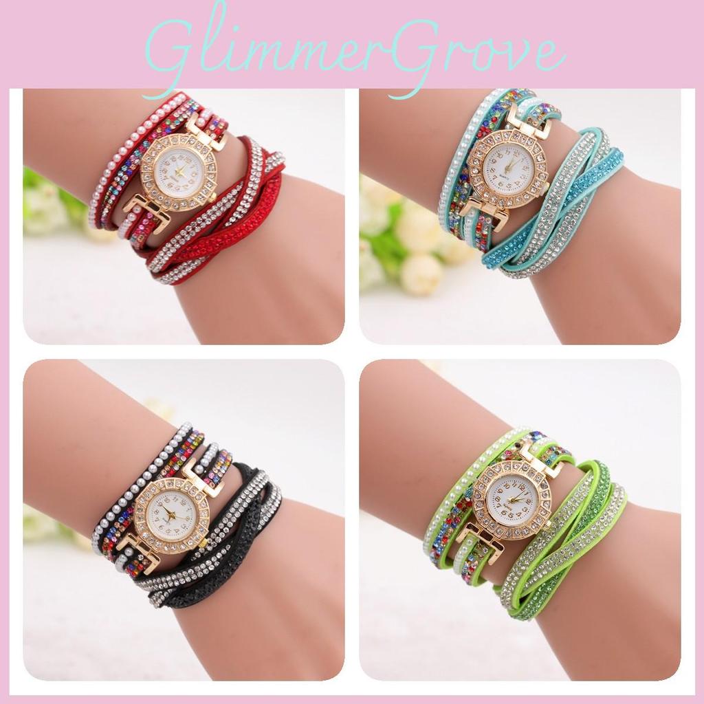Stylish Women Stainless Steel Bling Rhinestone Bracelet Wristwatch Gift