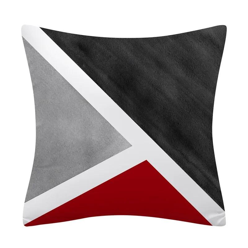45X45Cm Red Series Geometric Pillowcase Abstract Pachwork Square Cushion Cover Sofa Car Waist Throw Pillowslip Home Decor