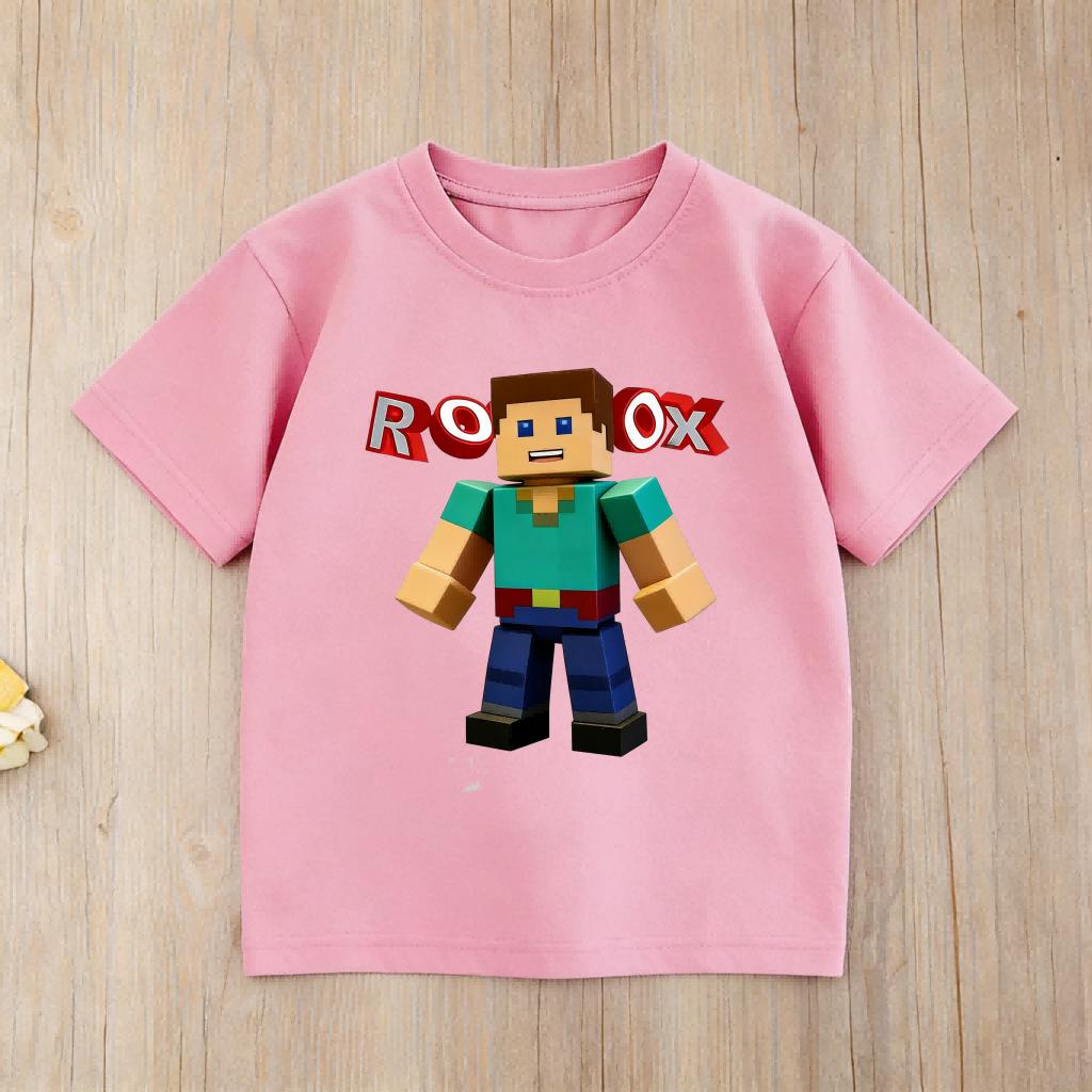 Roblox Cartoon Print Kids TShirt Boys Girls Comfortable Short Sleeve Top Fashion Game Fans Tee for Summer Daily  Kids Birthday