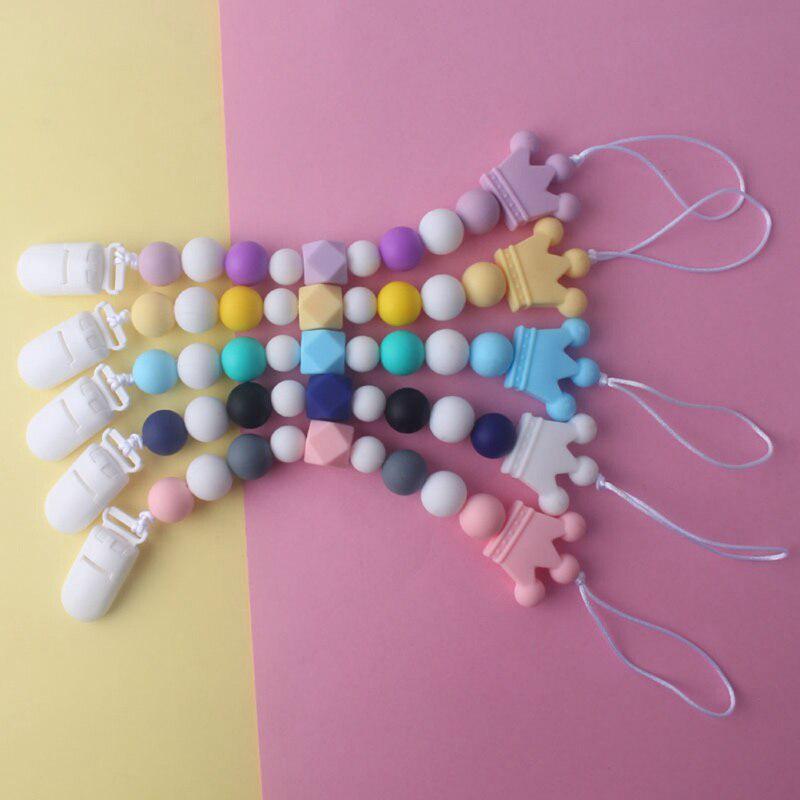 Buy Silicone Baby Pacifiers Chain Holder Chew Toys Pacifier Clips Baby Nipples Teething Pacifier