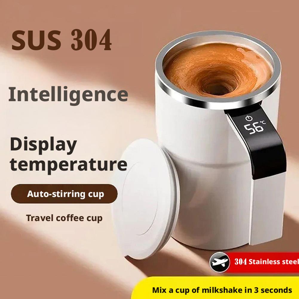 Automatic Stirring Cup Rechargeable Portable Coffee Electric Stirring Stainless Steel Mixer Rotating Magnetic Self Stirring Mugs