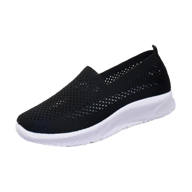 New Cloth Shoes Women's Mesh Breathable Comfortable Soft Sole Single Shoes One Pedal