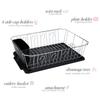 Chrome Dish Rack Set 3 Piece Iron Construction Rust Resistant Dish Drainer with Cutlery Basket and Water Catching Tray