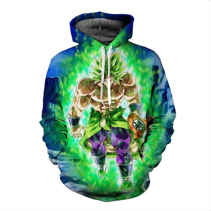 Dragon Ball Super Anime Super Saiyan BROLI Tryckt Herr Mode Dragonball Långärmad Hoodie Dragon Ball Z Pullover Sweatshirt