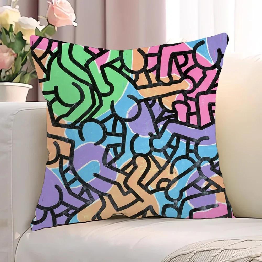 K-KEITH HARINGS cuscini decorativi per federe per divani  fodera per cuscinsedie a sdraio in peluchel,(4) 30x30cm