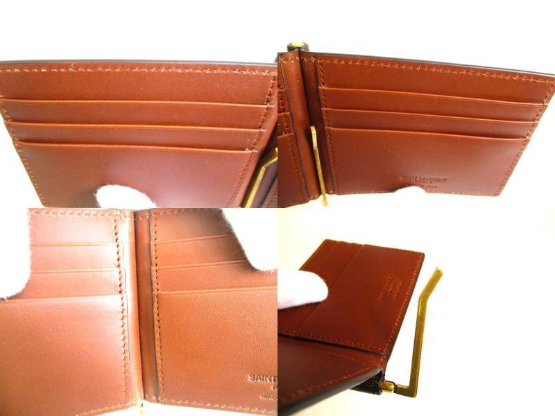 Authentisches Saint Laurent Paris Monogramm Braunes Leder Bifold Geldbeutel Portemonnaie #a094 Aufgearbeitet