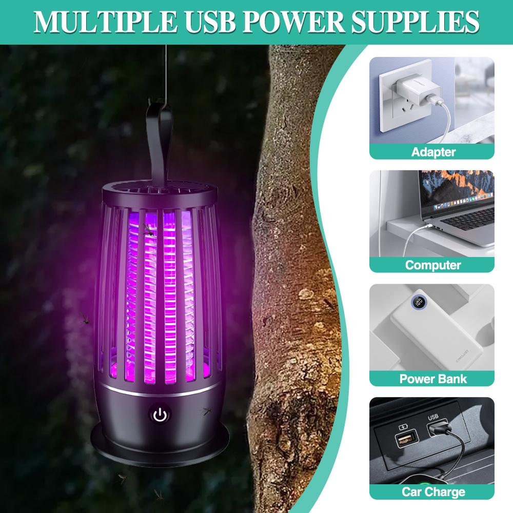 USB Rechargeable Mosquito Killer Lamp Portable,Indoor Outdoor Use,Quiet Operation Ideal for Bedroom,Office,Camping,Essential Summer Mosquito Repellent