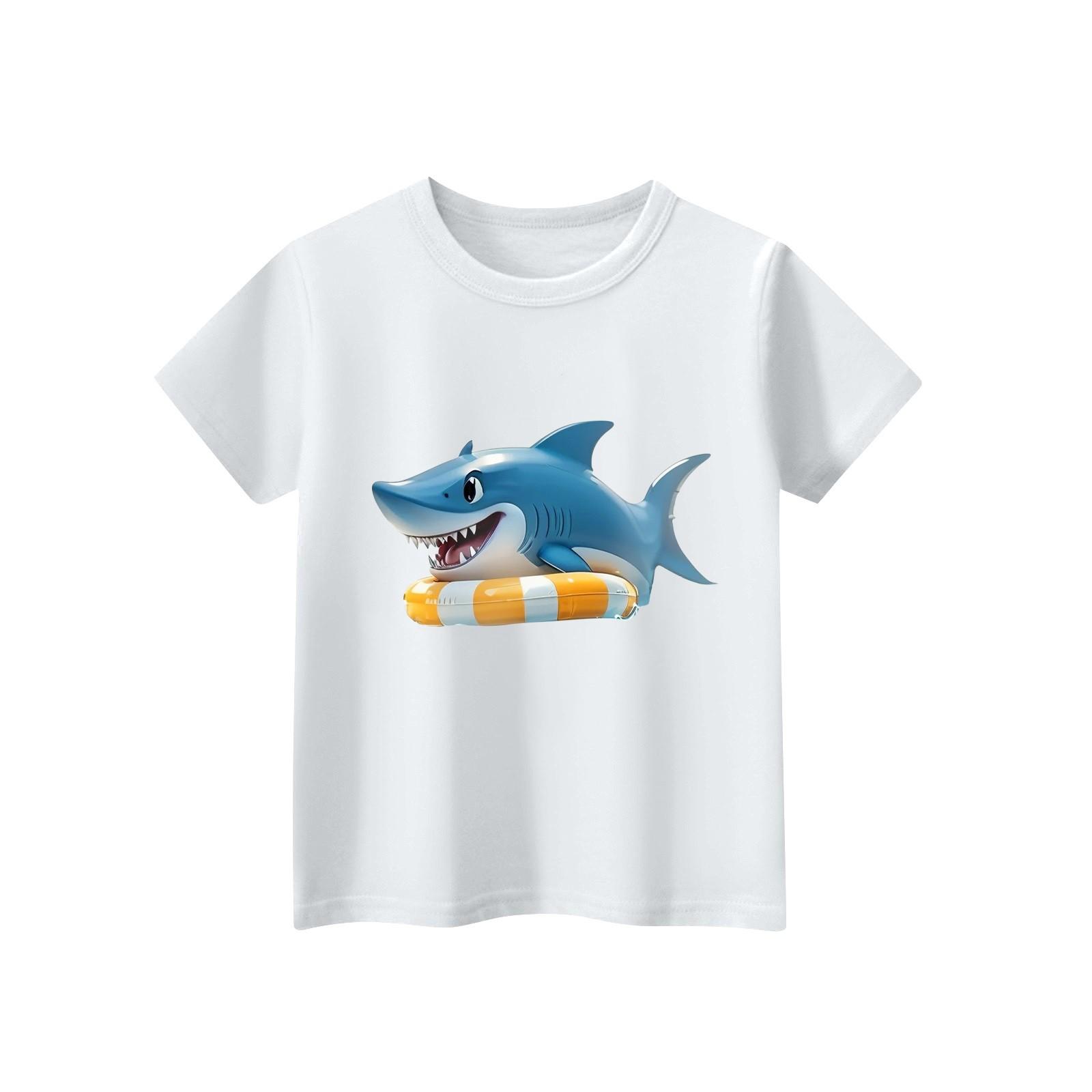 

Детская футболка с коротким рукавом и принтом животных, повседневный топ 160 белый