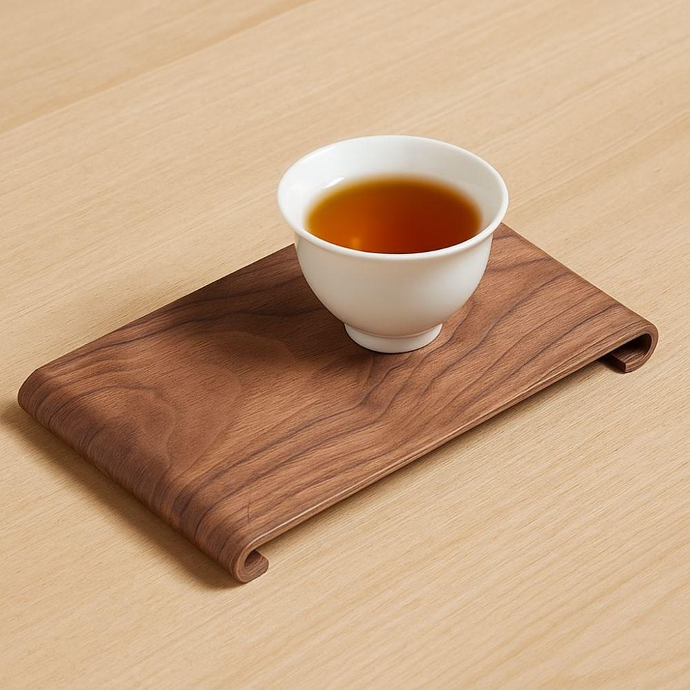 Rectangular Heat-resistant Tray Vintage Desktop Display Rack Simple Walnut Tea Tray  Home Decor