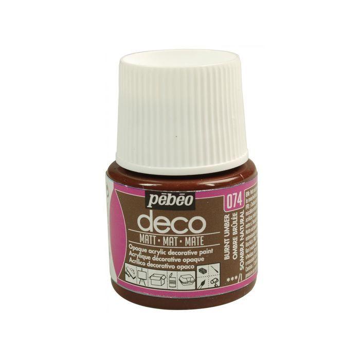 Peinture acrylique - Pébéo - P.BO Déco - Ombre brulée - Mat - 45ml