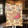 Whimsical Capybara Snacks Blanket Sofa Blanket Blanket Air Conditioning Blanket Bedroom Digital Printing