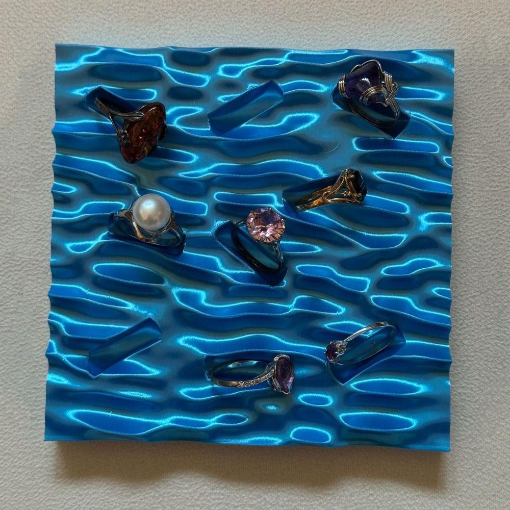 Creative 3D Printing Rings Holder INS Jewelry Storage Tray Ring Display Plates  Birthday Gift