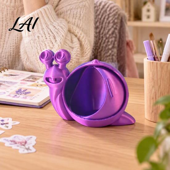 Portable Trinket Bowl 3D Printed Colorful Snail Storage for Small Items Creative Desktop Organizer Modern Home Solution with Hollow Spiral