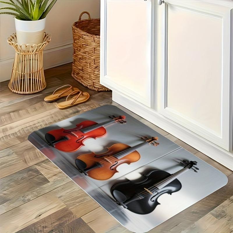 1PC Yellow Floral Pattern Kitchen Rug Non-Slip Door Mat Pop Design Bathroom Rug Bath Mat Carpet for Home Sink Laundry Decor