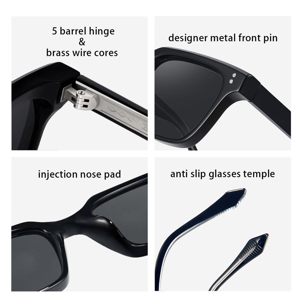 2026 New High-Quality Acrylic CP-Plugged Sunglasses Retro Square Frame Unique Trend UV Protection Eyewear Unisex Goggles