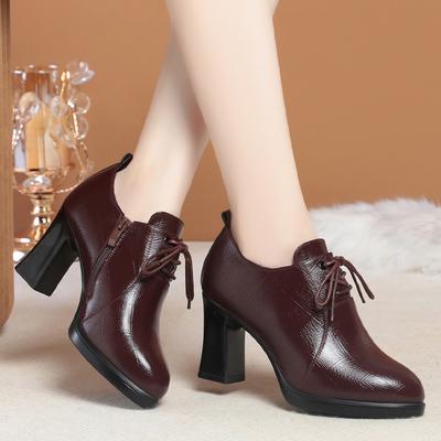 Bequeme Schuhe mit tiefem Ausschnitt aus weichem Leder, rutschfest, mit Plateau, Herbst Winter Damen Plüschfellschuhe Damen High Heels Schuhe Stiefel
